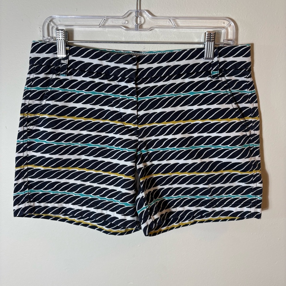 J. Crew 3” Chino Shorts Rope Stripe Print Size 4